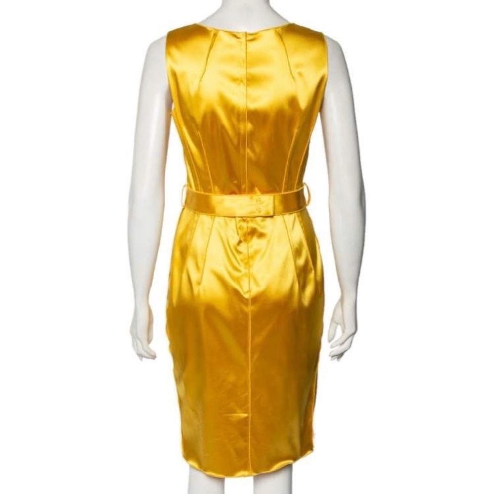 💝 Dolce & Gabbana Magenta Satin Sleeveless Belted Cocktail Dress 💝 - Picture 10 of 12